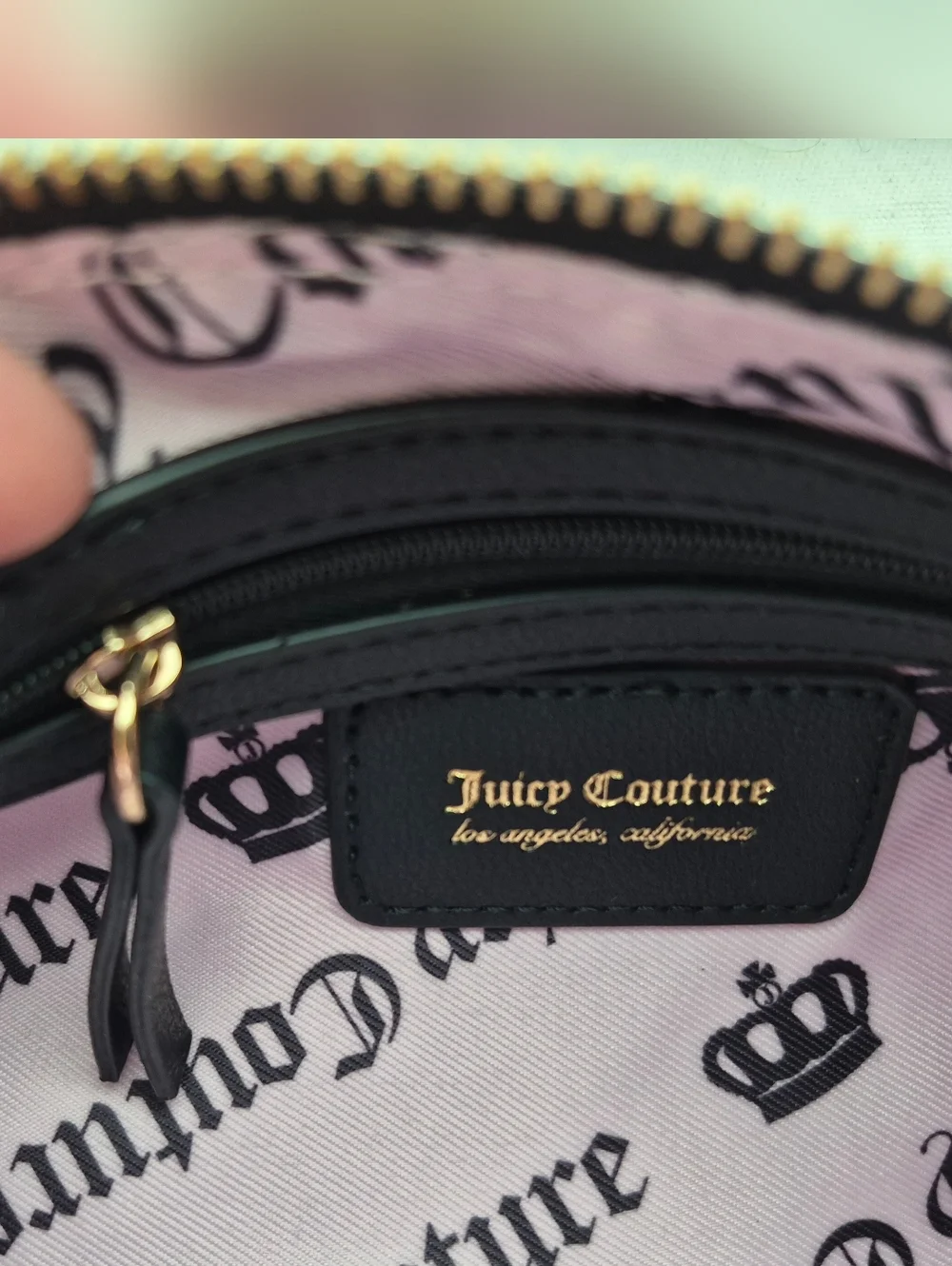 Juicy Couture Black Barrel Bag Heart Charm Teddy Keychain Y2K Crossbody NWT